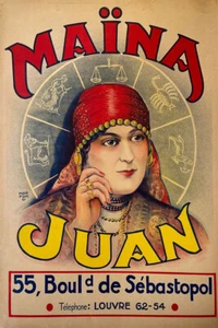 Gypsy Fortune Teller Maina Juan 1930s Psychic Reading Wall Art - POSTER 20"x30" - Picture 1 of 3