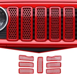 7PCS Exterior Front Grille Trim Covers For Jeep Wrangler JL JT 2024+ Accessories - Picture 1 of 14