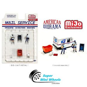 American Diorama 1:64 - USPS Mail Service Figures - 6pcs Set - Metal