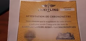 Breitling - certificato cronometro - COSC - Foto 1 di 2