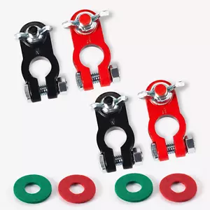 Battery Terminals Color Coded Clamps Connectors with Matching anti Corrosion Fel - Picture 1 of 8