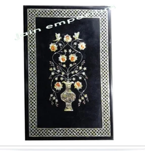 3'x2' black Marble Table Top Coffee Center Inlay mop wall decor panel room decor - Picture 1 of 4