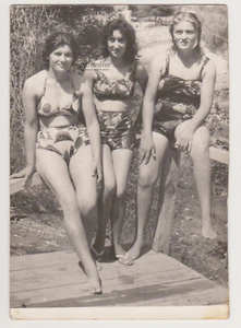 Drei hübsche attraktive junge Frauen Strand Badeanzug Bikini Natur vollbusig Frauen P - Bild 1 von 8