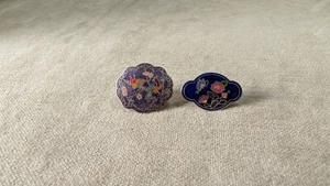 Vintage MCM Oval Butterfly and Birds Cloisonné Brooch Pin Lot of 2 Items - Picture 1 of 7