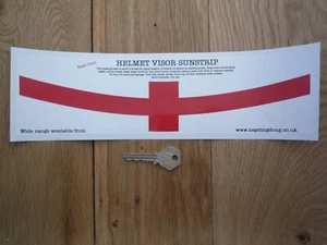 England St George's Cross English Flag Curved Helmet Visor Sunstrip Sticker 12" - Picture 1 of 1