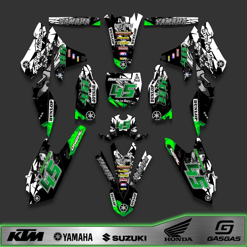 Kit Gráficos Yamaha YZ250F (2014-2018) YZ450F (2014-2017) Pegatinas Calcomanías Foto 1 de 4