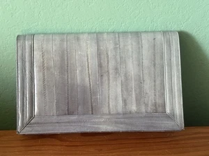 Leder Handtasche grau Aalhaut Handtasche Clutch Schultertasche 11 x 7 Zoll - Bild 1 von 10