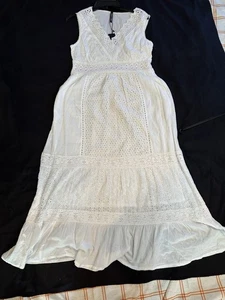 Vestido Mágico Me 2 XL Cottagecore Ojales Crochet Pradera Boho Hippie En Niveles Maxi - Imagen 1 de 16