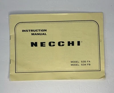 Necchi Instruction Manual Model 535FA/ 534FB Original - Image 1 of 4