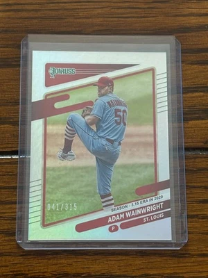 Adam Wainwright 41/315 2021 Donruss Season Stat Line Silver #137 Cardinals - Image 1 of 2