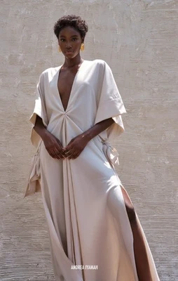 ANDREA IYAMAH Gamba Robe Kimono Dress /Cover Up Beach Ivory One Size BNWT - Image 1 of 4