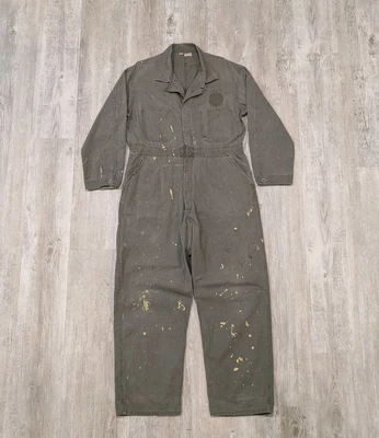 Monos mecánicos HBT de colección años 40 50 OD verde pintura militar salpicaduras envejecido Foto 1 de 4