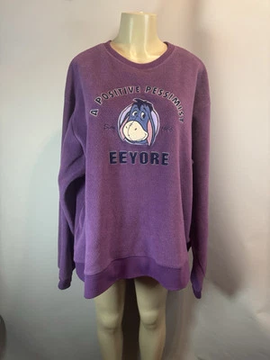Moletom Disney Vintage Eeyore Winnie the Pooh Lã Gola Redonda XXL Roxo - Imagem 1 de 4