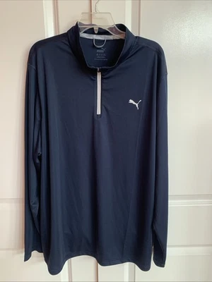 Puma Sport Lifestyle Mens Size XXL 1/4 Zip Golf Pullover Navy Long Sleeve NWOT - Image 1 of 4