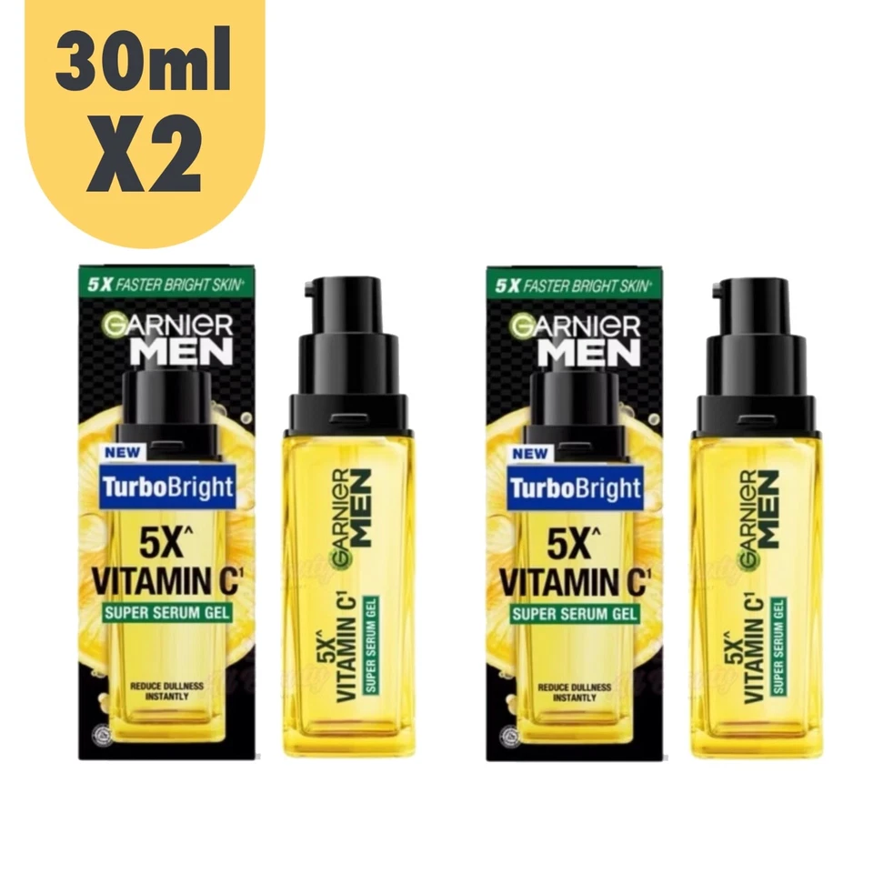Hidratante Garnier masculino turbo brilhante super soro para homens com vitamina C 30ml. X2 - Imagem 1 de 4