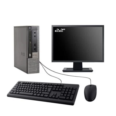 PC Dell Optiplex 990 USFF Schermo 22" Intel I3-2100 RAM 16GB SSD 240GB W10 Wifi - Immagine 1 di 4