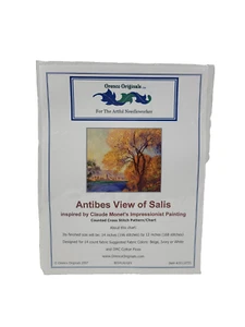 Impressionist Monets Antibe Ansicht Salis Landschaft Muster gezählt Kreuzstich - Bild 1 von 3
