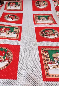 68" x 42.5" HANDMADE CHRISTMAS QUILT USING PRE-PRINTED CHRISTMAS PICTURES FABRIC - Picture 1 of 12