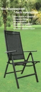 Alu-Klappsessel 7-fach verstellbar anthrazit Klappstuhl Gartensessel Gartenstuhl - Bild 1 von 1