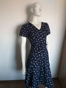 KING LOUIE short sleeve blue floral dress size M - Picture 1 of 9