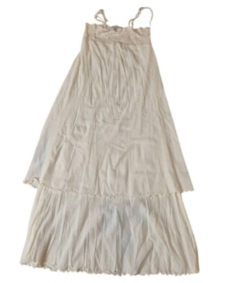 Hanky Panky De Colección Vestido sin Mangas Vestido de Noche Encaje Malla En Capas Vestido Imperio Crema Talla M Foto 1 de 4