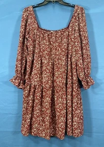 VESTIDO BABYDOLL CAMPESINO LÍNEA A SHE+SKY FLORAL FORRADO GEORGETTE EN NIVELES SHE+SKY M - Imagen 1 de 5
