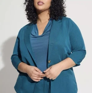 Torrid Studio Linen Blazer S 4 Single Button Casual Linen Breathable Lined NWOT - Picture 1 of 12