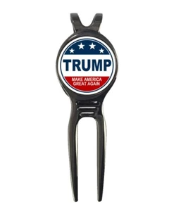 Marcador de pelota de golf Donald Trump MAGA Make America Great Again + herramienta Divot negra - Imagen 1 de 3