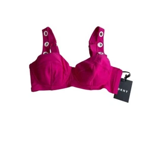 DKNY Pink Molded Underwire Bikini Top Swimwear Women's Size Medium New - Picture 1 of 7