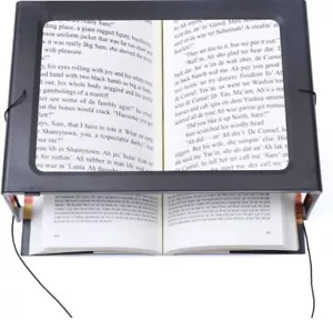 Hands-Free Magnifying Glass Large Full-Page Rectangular 3X Magnifier LED Lighted - Picture 1 of 7