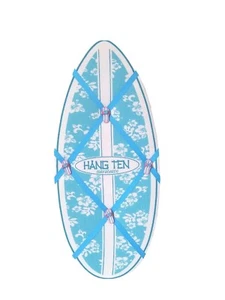 Hang 10 Blue Hibiscus Surfboard Theme Wall Hanging Picture Message Board 9"x 20" - Picture 1 of 2