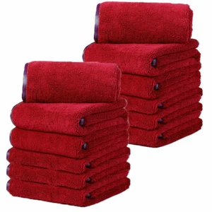 12 Pcs Microfiber Towel Deluxe Soft Car Wash Drying Cleaning Cloth Large 16"x24" - Picture 1 of 12