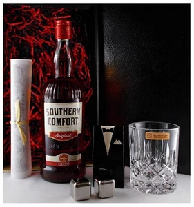 Southern Comfort Whiskey Likör + Whisky Glas + 2 Kühlsteine im Smoking Geschenk - Bild 1 von 7