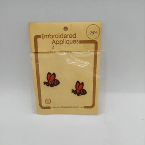 Vintage Hirschberg, Schutz & Co Embroidered Appliques Fashion 1970s Bumble Bees - Picture 1 of 5