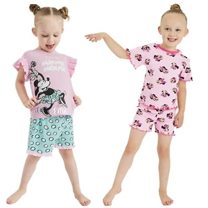 Girls Disney Minnie Mouse Personalised Short Pyjamas Character PJs 2-10 Years - Picture 1 of 9