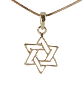 Estrella de David Afortunado Dije Collar Judío Moderno Elegante Judaico karma - Imagen 1 de 6