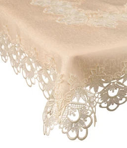 Mantel efecto encaje corte crema cocina hogar mesa comedor ropa 91 x 91 cm - Imagen 1 de 1