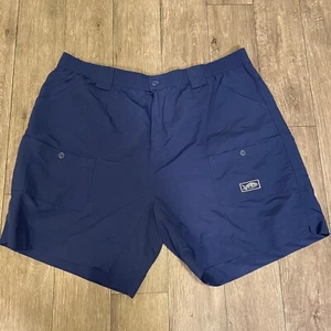 AFTCO Fishing Blue Water Board Shorts Navy Blue Swim Trunks Game Fish 46 - Picture 1 of 7