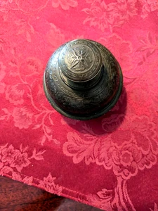 ANTICA CAMPANA ELEFANTE FORGIATA A MANO IN BRONZO DELL'India meridionale 19thc - Foto 1 di 5