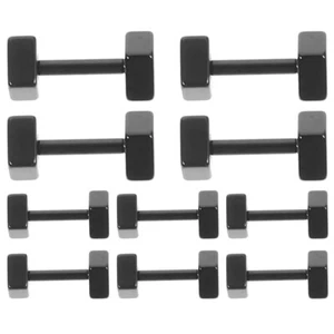 10pcs Dumbbell Stud Earrings Titanium Steel Earrings for Men Women - Picture 1 of 19
