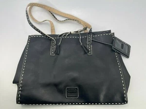 Totes Large Black White Thread Bag Shoulder Bag Purse Travel 16.5" x 12"  - Picture 1 of 8