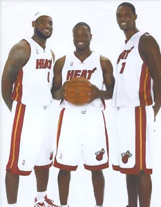 LeBron James Chris Bosh Dwayne 8x10 NBA Farbfoto Miami Heat Hall of Famers - Bild 1 von 1