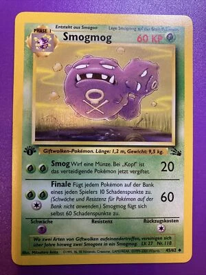 Pokemon TCG Karte Smogmog 45/62 Fossil Set 1. Edition Deutsch vintage non Holo - Bild 1 von 2