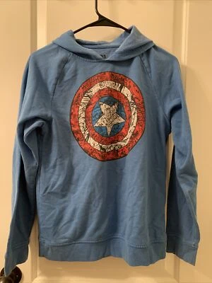 Epic Threads Boys Graphic Sweat Hoodie Marvel Captain America Size XL Blue - Image 1 of 4