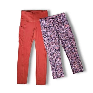 Lululemon Fast Free Size 4 Small Leggings Running Lot Of 2! Pink Orange - Picture 1 of 8