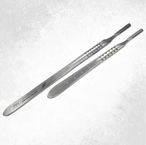 Set of 2 Knife Handles #4 + #4L Stainless Steel for Surigical Sterile Blades - Picture 1 of 3