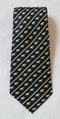 Corbata de cuello Jim Thompson seda tailandesa para hombre accesorios vintage clásica negra NC010 Foto 1 de 4