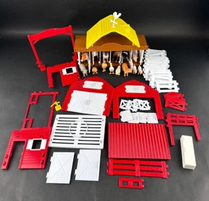 Vintage 1990 Funrise Ranch Down on The Farm Barn Playset w/ Animal Figures Lot - Picture 1 of 16