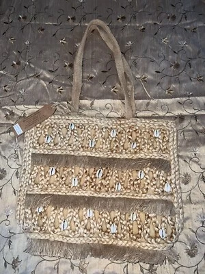 Salt + Umber Isla Sau Seashell Tote Bag Beach Travel Boho NWT - Image 1 of 4