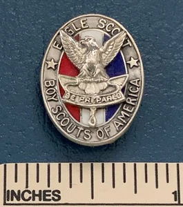 Vintage EAGLE SCOUT Boy Scouts of America Hat Badge PIN BSA Award STERLING - Picture 1 of 6